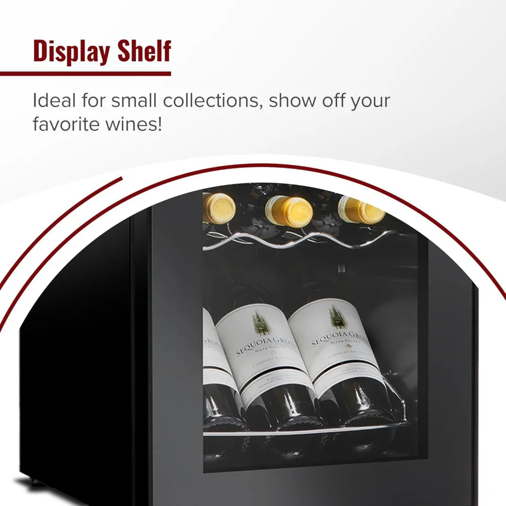 18-Bottle Dual Zone MAX Compressor Wine Cooler – Freestanding Beverage Refrigerator, Mini Fridge with Digital Touchscreen