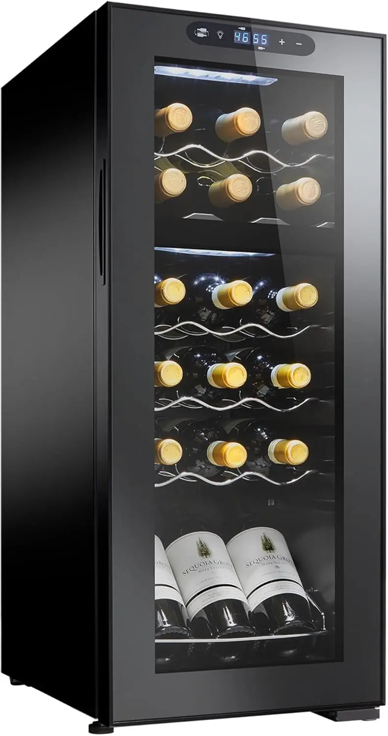 18-Bottle Dual Zone MAX Compressor Wine Cooler – Freestanding Beverage Refrigerator, Mini Fridge with Digital Touchscreen