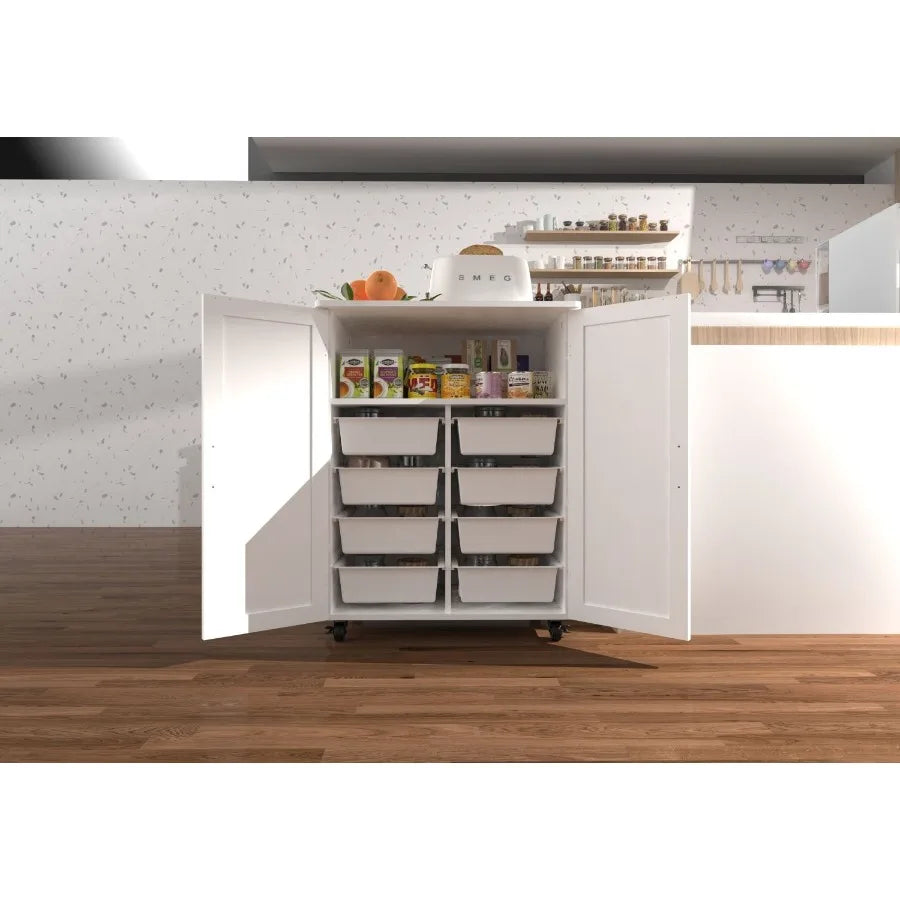 Kitchen Island on Wheels with Storage Cabinet, Kitchen Car, Small Portable Islands for Kitchen, Accent Coffee Bar, Cabinet Buffet