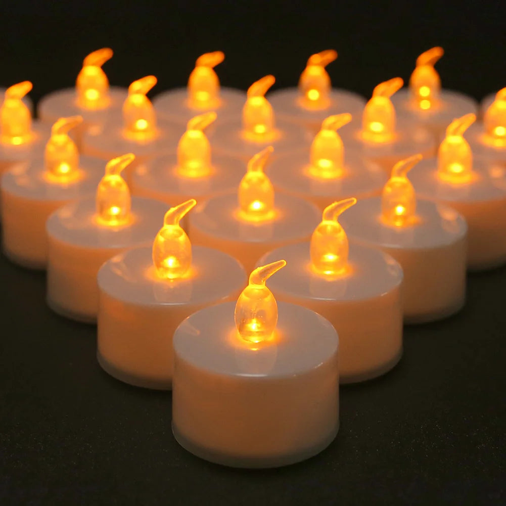 12/24Pcs Flameless LED Candle Battery Operated Flickering Candle For Home Christmas Party Wedding Decoration Tealight Candles