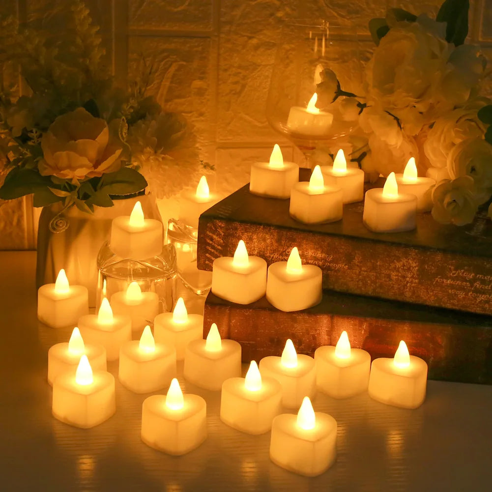 12/24Pcs Flameless LED Candle Battery Operated Flickering Candle For Home Christmas Party Wedding Decoration Tealight Candles