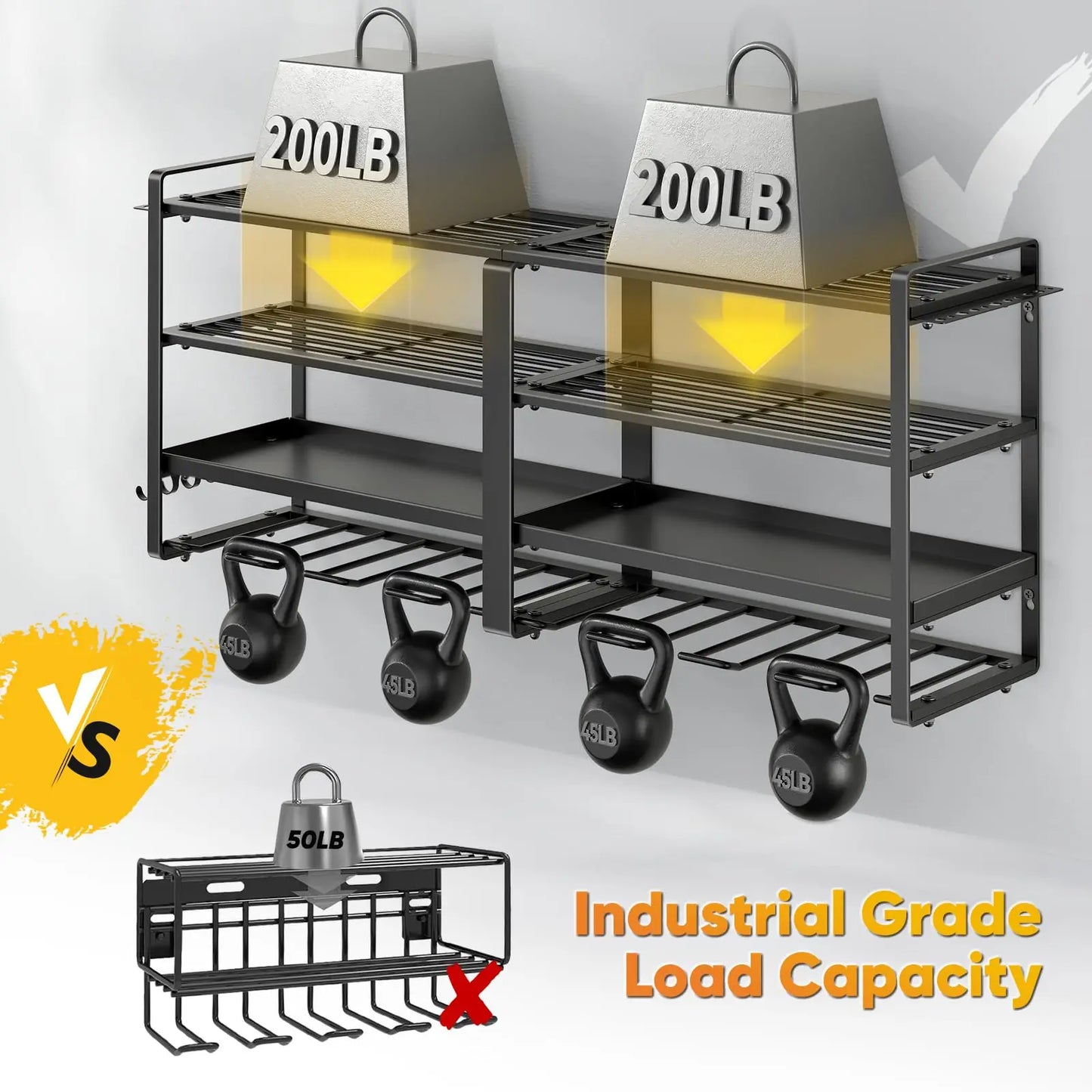 Power Tool Organizer, Wall Mount, Extended Large Heavy Duty Drill Holder, 4 Layer Garage and Storage, Suitable Utility Racks