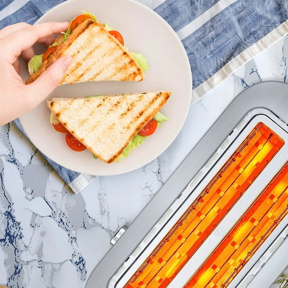 Elite Cuisine Toaster with Extra Large 4 Long Slots