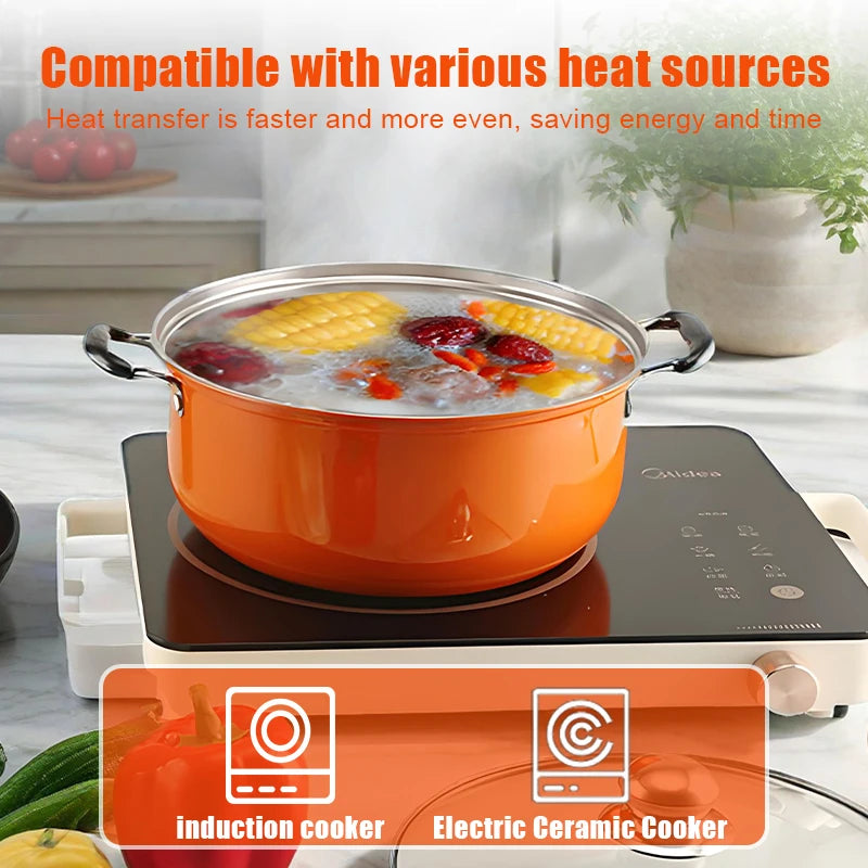 10-Piece stainless steel cookware set, multi-colored non-stick cookware set, perfect for kitchens and restaurants, an ideal gift