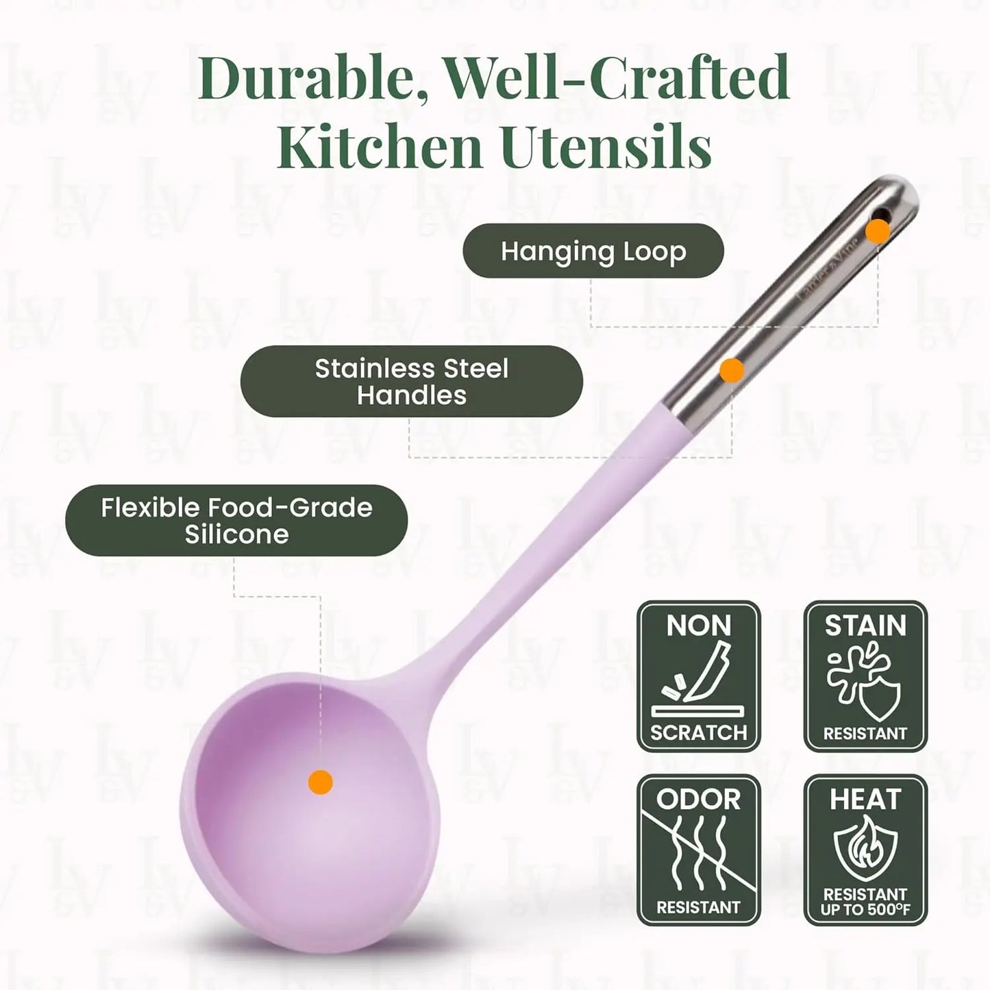 12 Piece Silicone Cooking Utensils Set, Silicone Utensils with Stainless Steel Handle and Ceramic Holder;  Kitchen Utensils Set