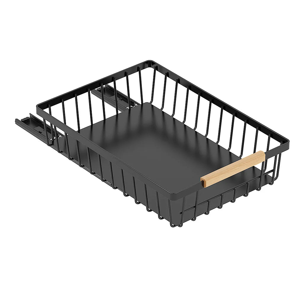 2pcs Kitchen Storage Rack, No Drill Pull Out Cabinet Organizer, Slide Drawer, Seasoning Bottle Spice Storage Basket for Kitchen