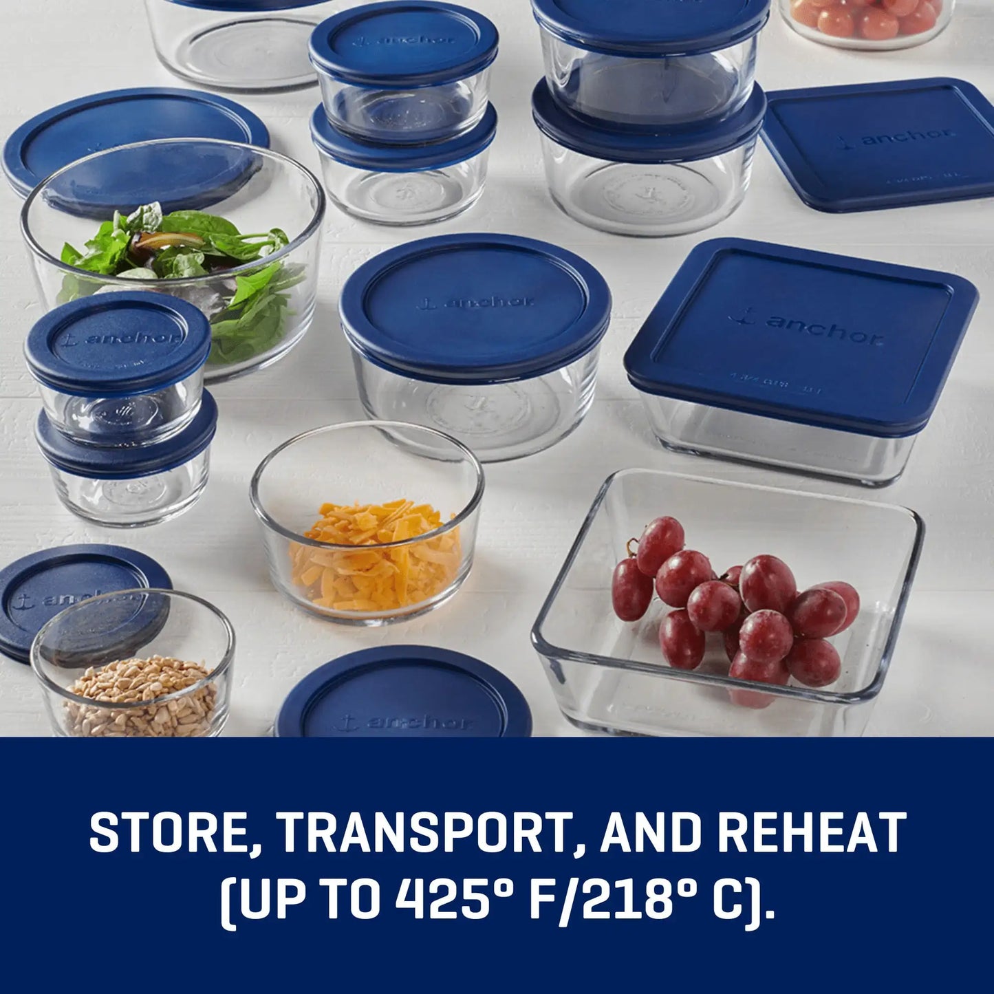 Glass Food Storage Containers with Lids, Set of 30