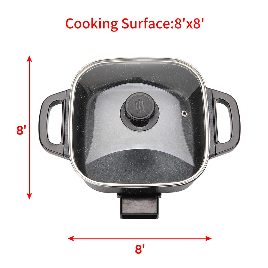 Electric Frying Pan, Household Multifunctional Integrated Temperature Control, Electric Hot Pot Cooking, Non Stick Pan
