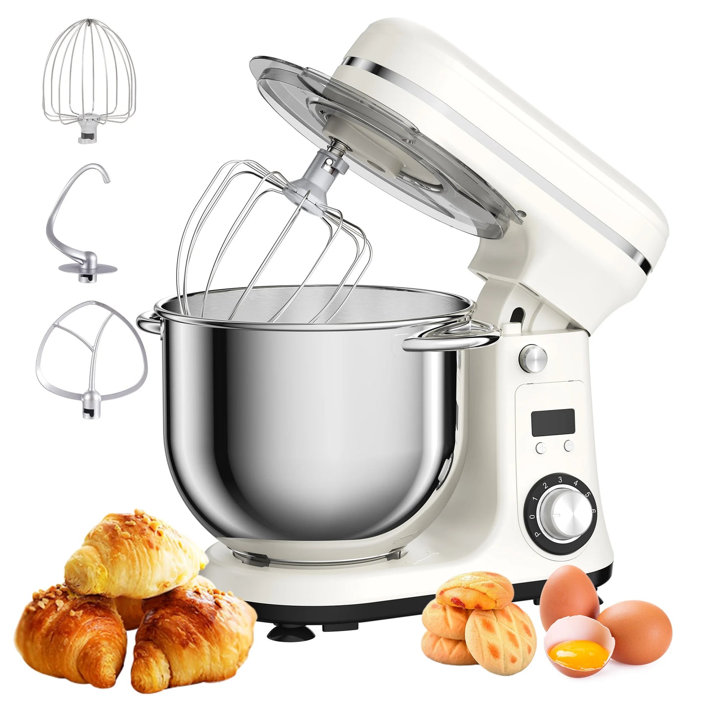 BioloMix Kitchen Food Stand Mixer, 6-Speed, 1200 W