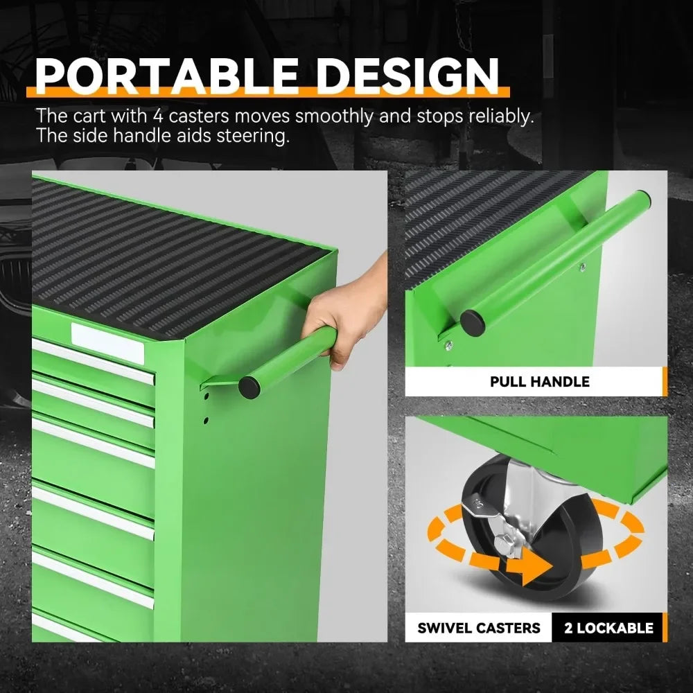 Rolling Tool Chest with 7-Drawer Cabinet