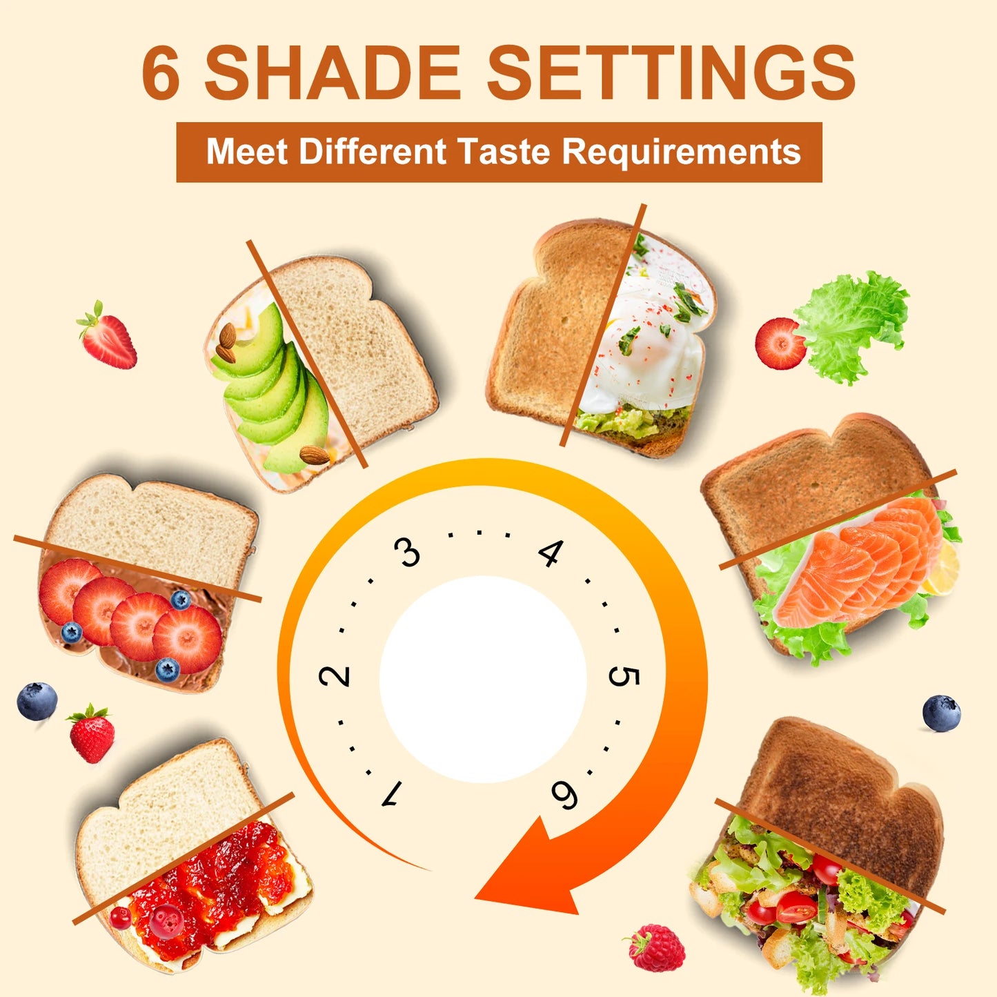Toaster 2 Slice, 7 Shade Settings, 3 Basic Function, Extra Wide Slots for Waffle or Bagel, Removable Crumb Tray,  750W