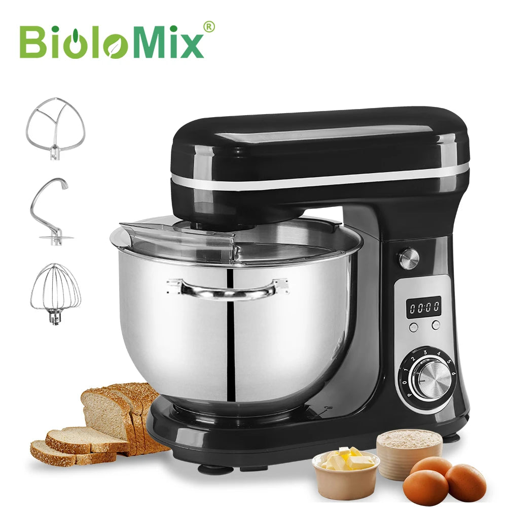 BioloMix Kitchen Food Stand Mixer, 6-Speed, 1200 W