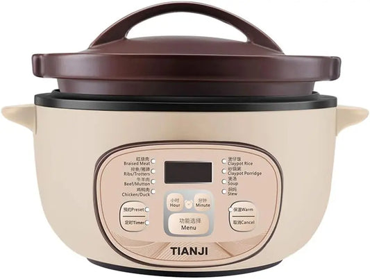 DSG-TZ30 Electric Clay Pot, Slow Cooker for Clay Pot Rice and Casserole Porridge, Ceramic Casserole Cooking Pot with Unglazed Porcelain