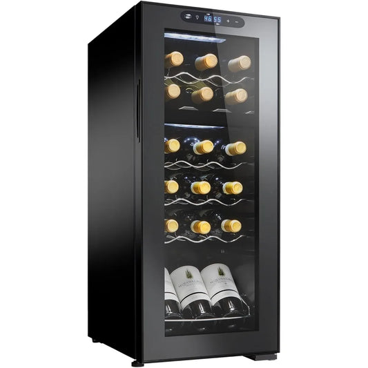 18-Bottle Dual Zone MAX Compressor Wine Cooler – Freestanding Beverage Refrigerator, Mini Fridge with Digital Touchscreen