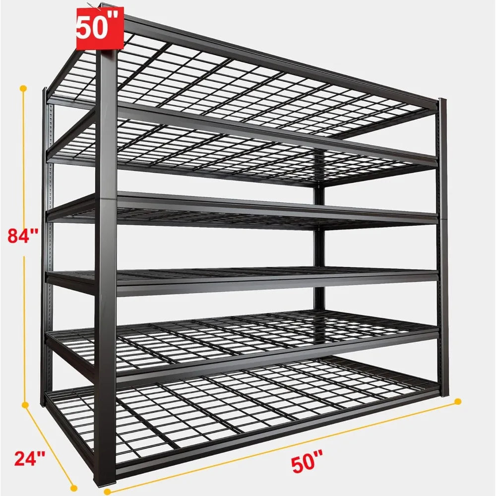 50" W x 84" H , 6 Tier Heavy Duty Garage Shelving