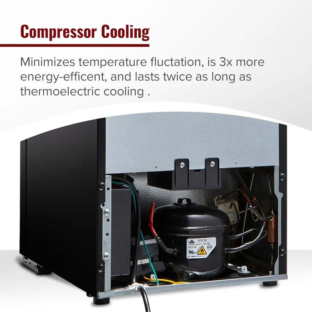18-Bottle Dual Zone MAX Compressor Wine Cooler – Freestanding Beverage Refrigerator, Mini Fridge with Digital Touchscreen