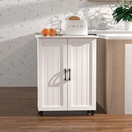 Kitchen Island on Wheels with Storage Cabinet, Kitchen Car, Small Portable Islands for Kitchen, Accent Coffee Bar, Cabinet Buffet