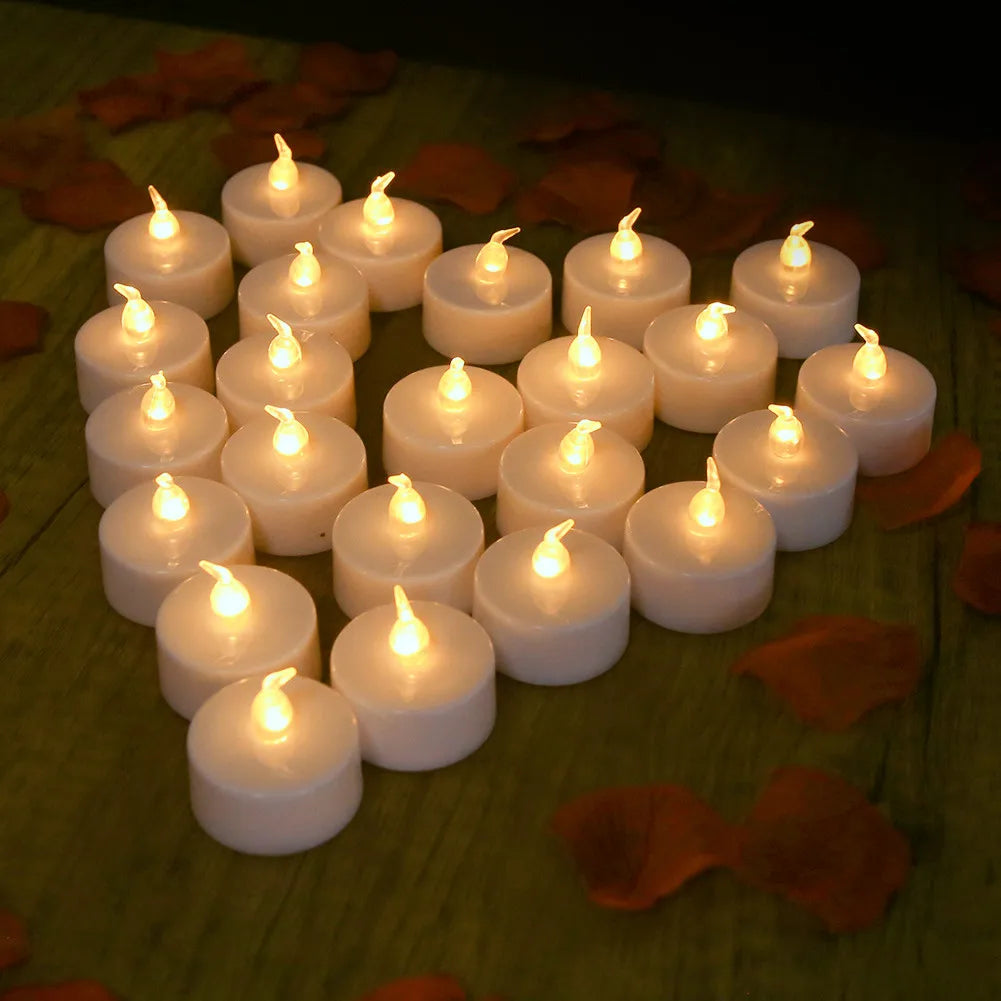 12/24Pcs Flameless LED Candle Battery Operated Flickering Candle For Home Christmas Party Wedding Decoration Tealight Candles