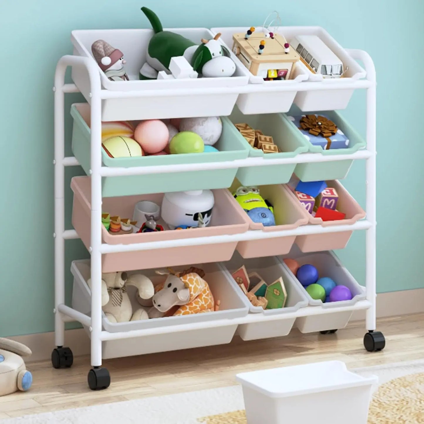Kids Toy Storage Organizer with 20 Plastic Bins