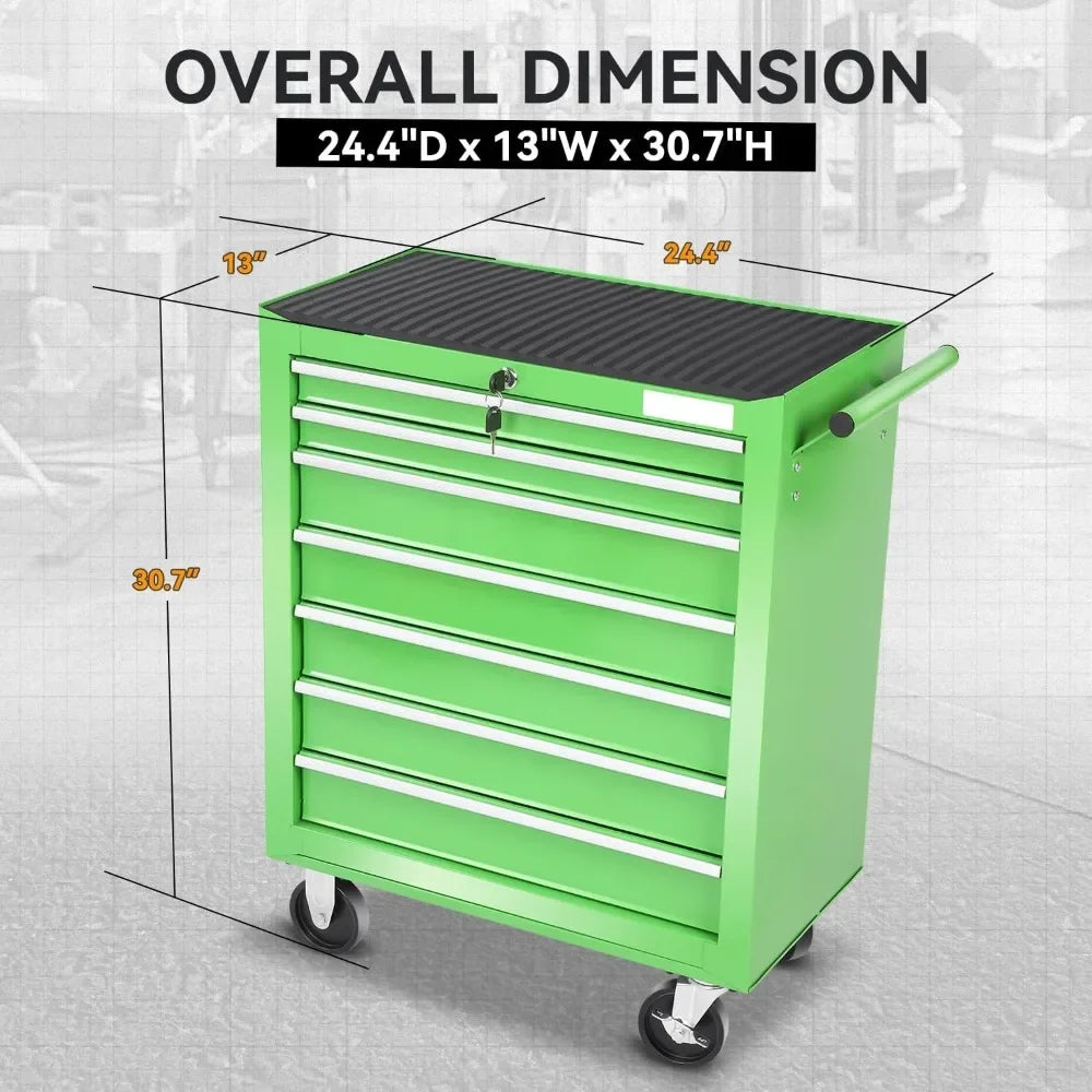 Rolling Tool Chest with 7-Drawer Cabinet