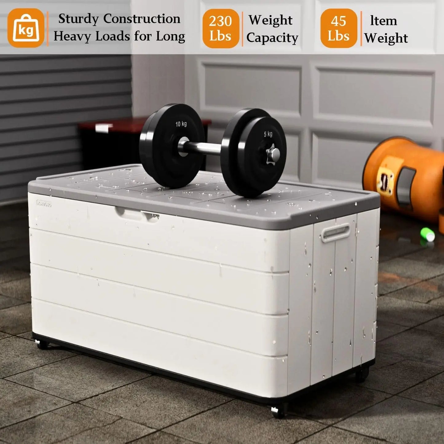 110 Gallon Outdoor Deck Box with Wheels